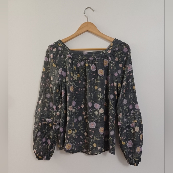 LC Lauren Conrad Floral Print Blouse Top - Picture 6 of 7
